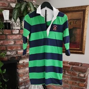 Abercrombie & Fitch Rugby Style Polo Dress Green Navy Medium